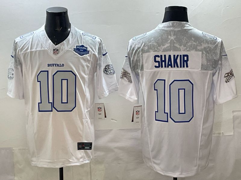 Men 2025 Buffalo Bills #10 Shakir white 5th generation Throwback Nike Limited NFL Jersey style 038